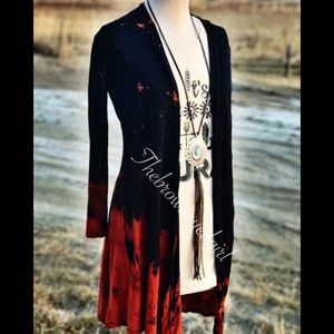 Black Acid Washed Cardigan